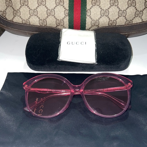 Authentic Gucci Sunglasses Barbie pink oversized round iconic celebrity retro 💕 - Picture 11 of 17